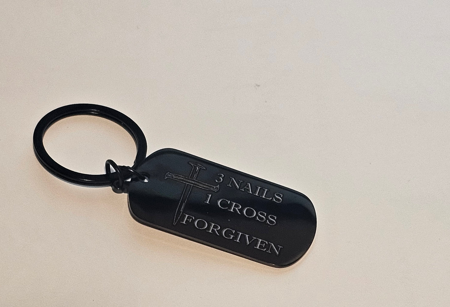 ✨ SCRIPTURE KEYCHAINS – Metal Engraved with Mini Cross