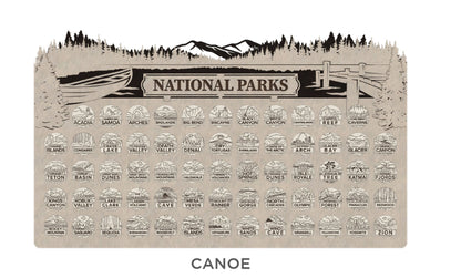 Handcrafted National Park Tracker Map with 63 Tokens | Wooden Adventure Map for Hikers, Campers & Travelers