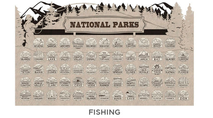 Handcrafted National Park Tracker Map with 63 Tokens | Wooden Adventure Map for Hikers, Campers & Travelers