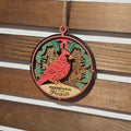 Living Edge Christmas Ornaments | Rustic Wooden Holiday Ornaments with Cardinal, Train, Christmas Tree & Fireplace Designs | Handcrafted Layered Keepsake Décor