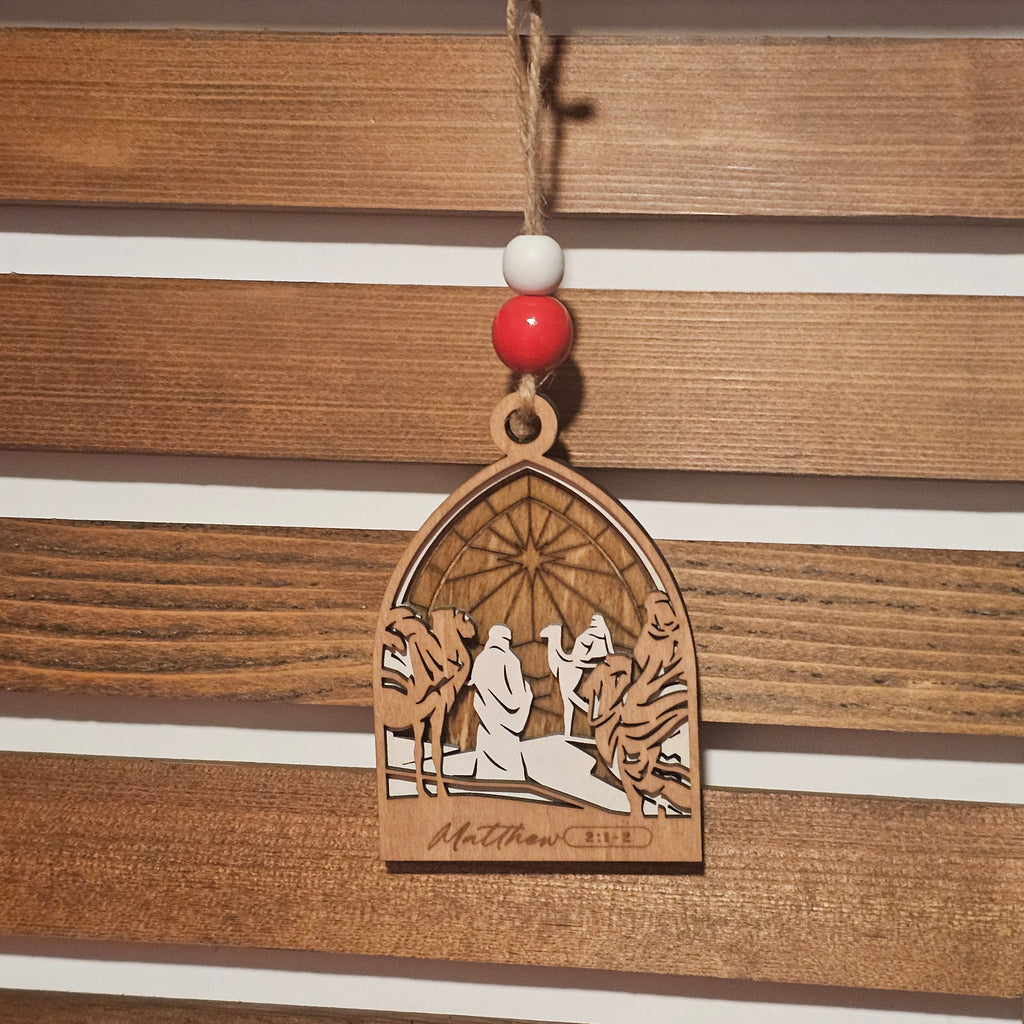 Birth of Christ Ornament Collection – 7-Piece Wooden Nativity Set