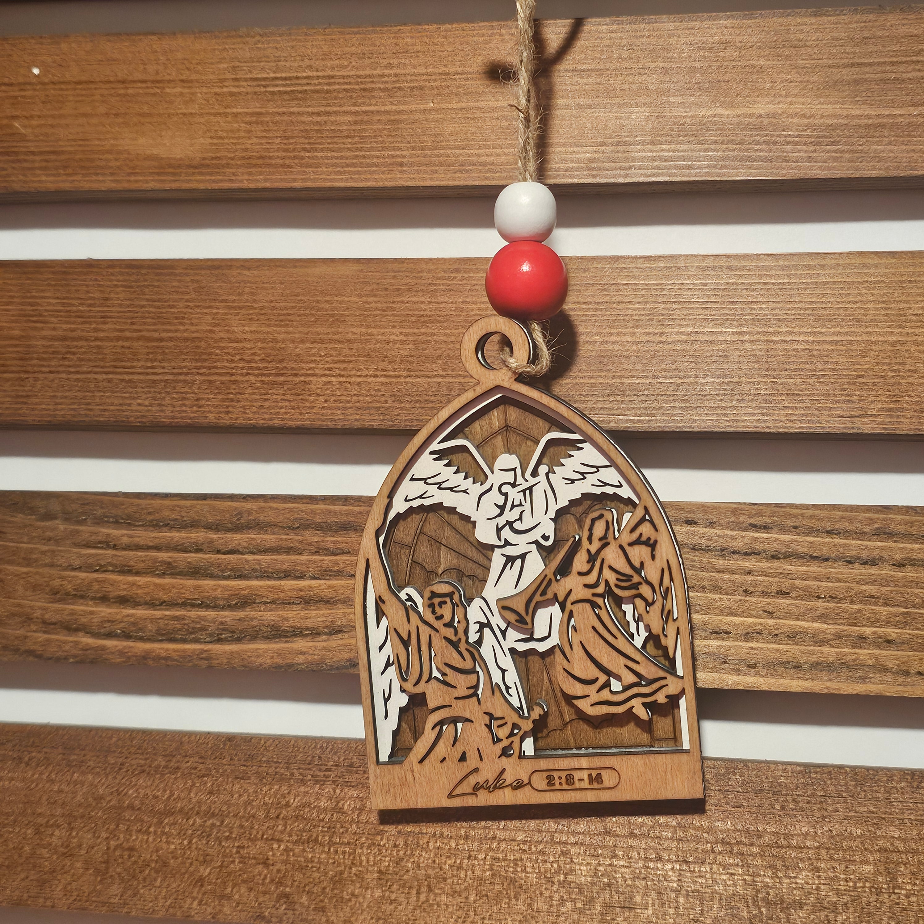 Birth of Christ Ornament Collection – 7-Piece Wooden Nativity Set