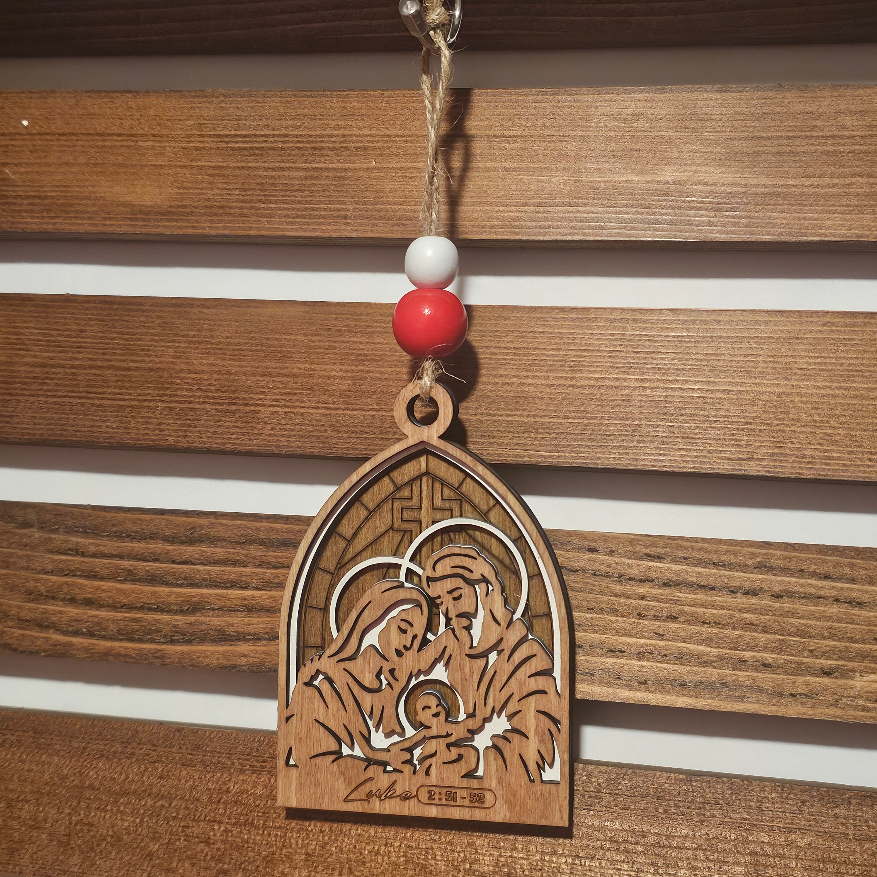 Birth of Christ Ornament Collection – 7-Piece Wooden Nativity Set