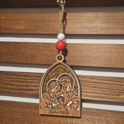 Birth of Christ Ornament Collection – 7-Piece Wooden Nativity Set