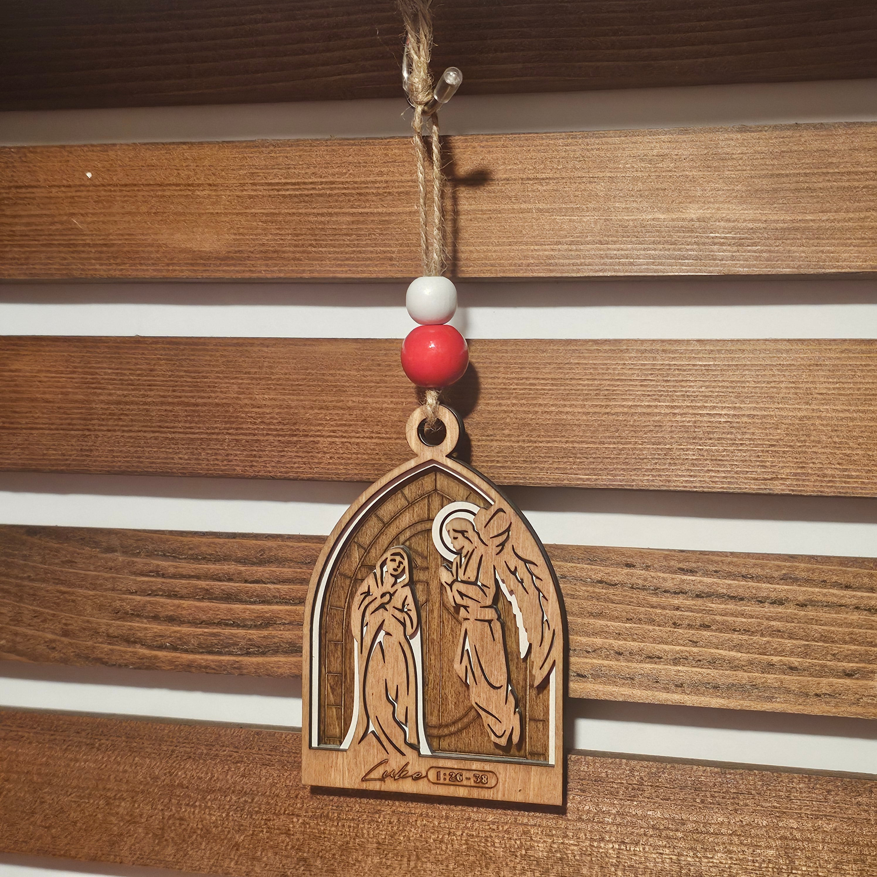 Birth of Christ Ornament Collection – 7-Piece Wooden Nativity Set