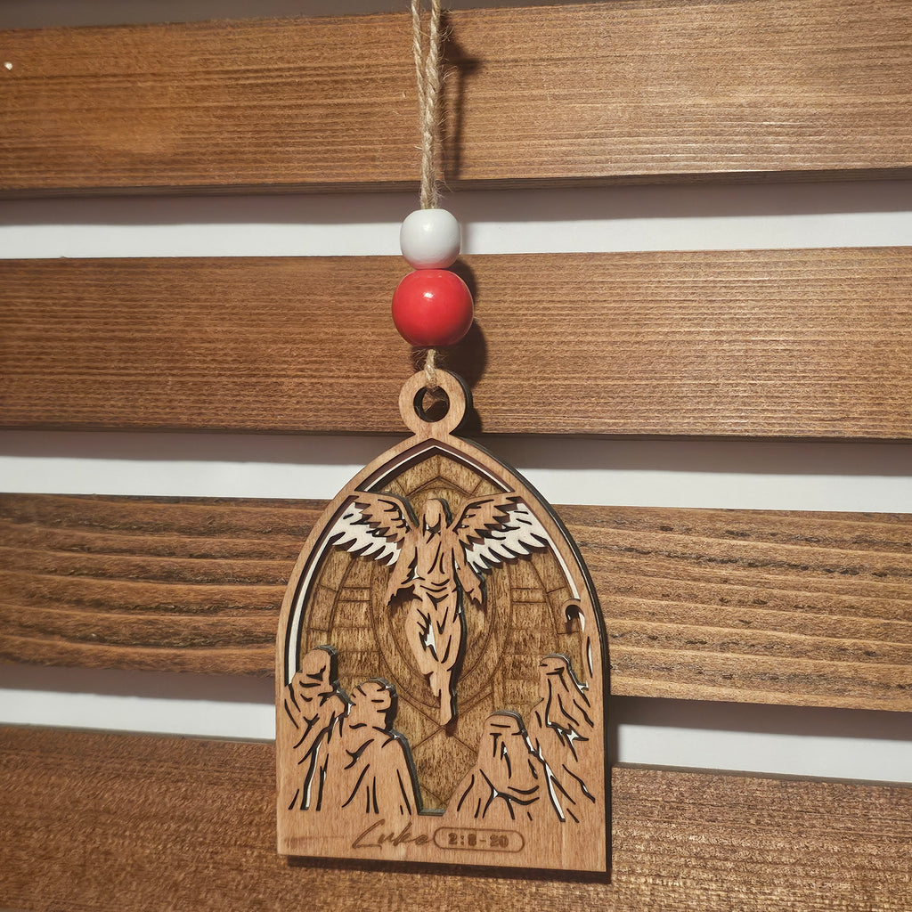 Birth of Christ Ornament Collection – 7-Piece Wooden Nativity Set