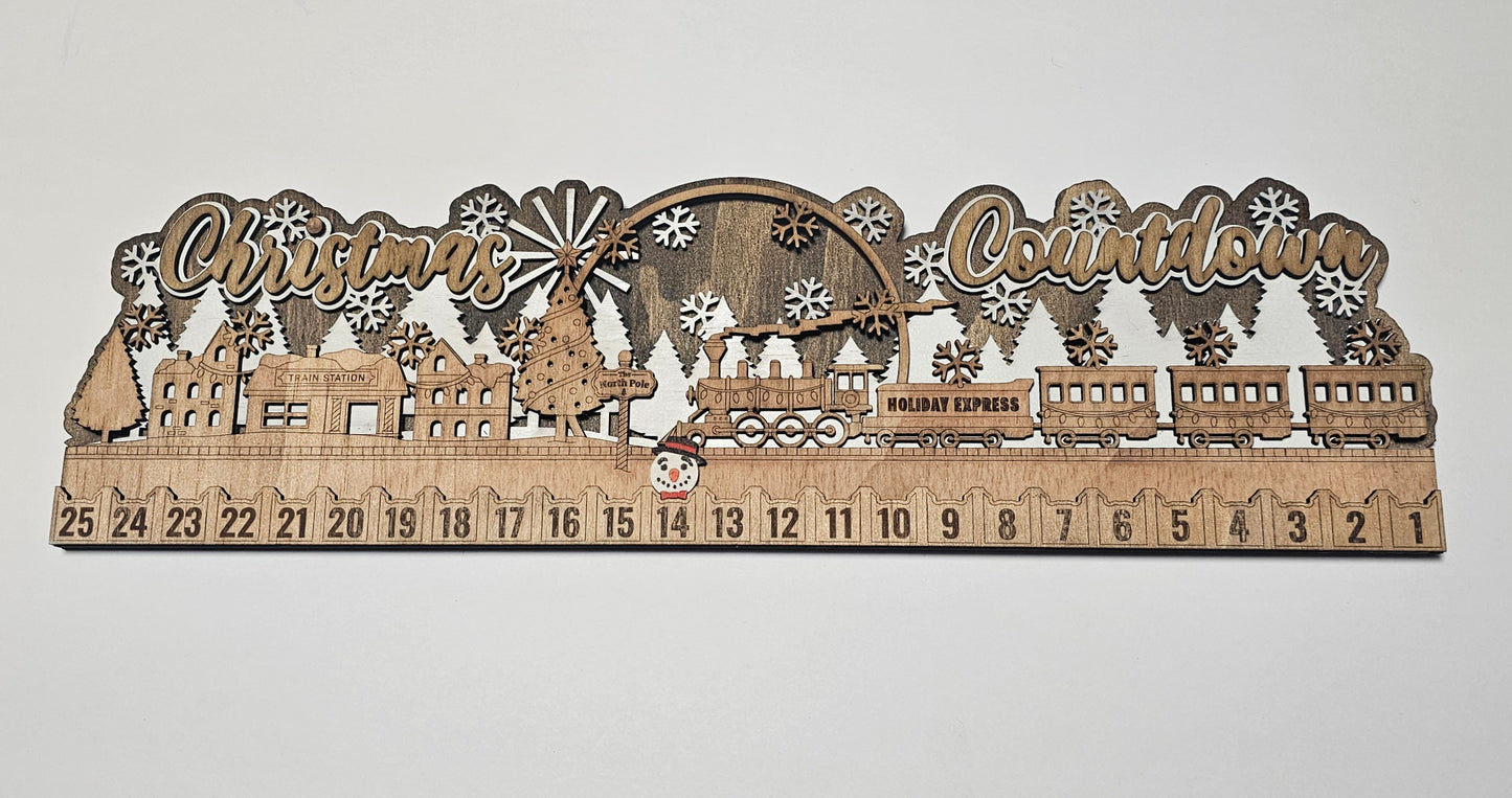 Handcrafted Wooden Christmas Countdown – Rustic, Layered, and Ready to Display