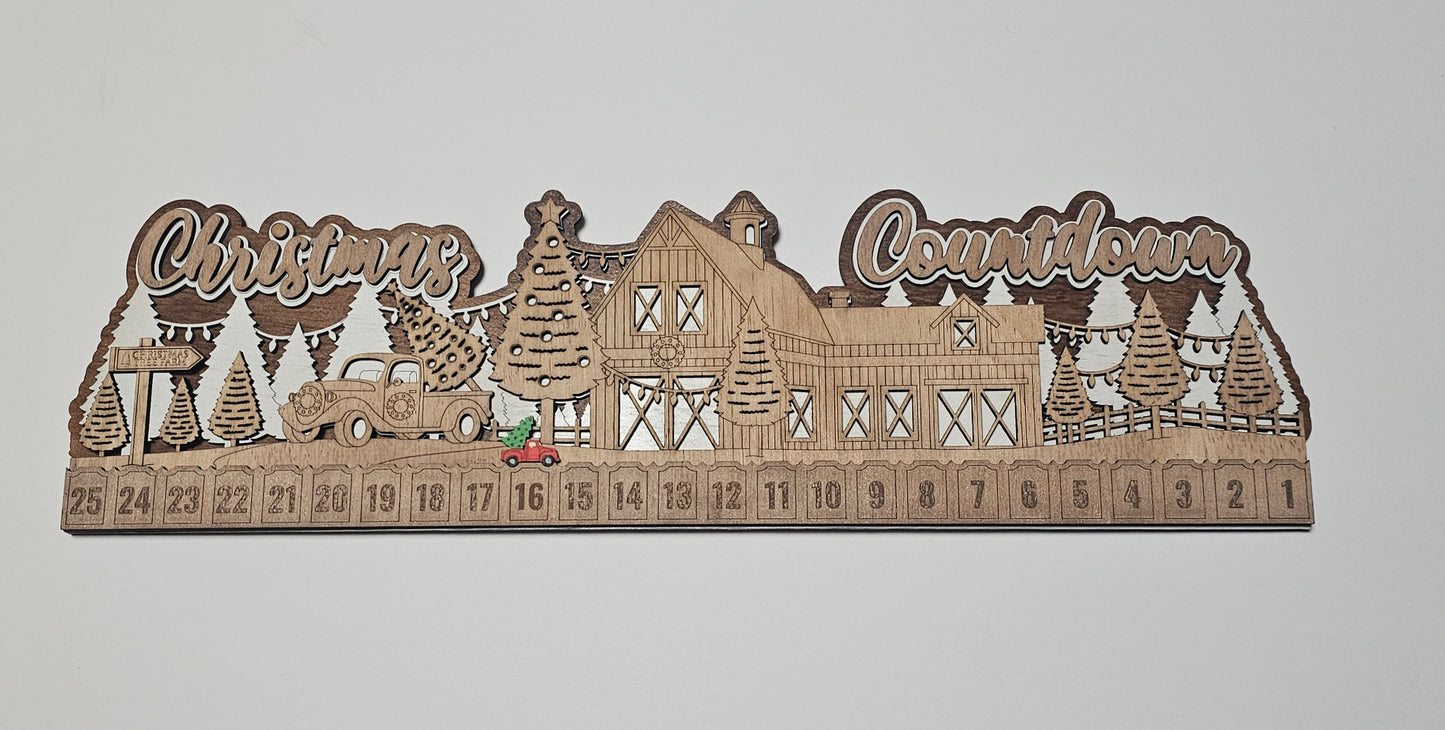 Handcrafted Wooden Christmas Countdown – Rustic, Layered, and Ready to Display