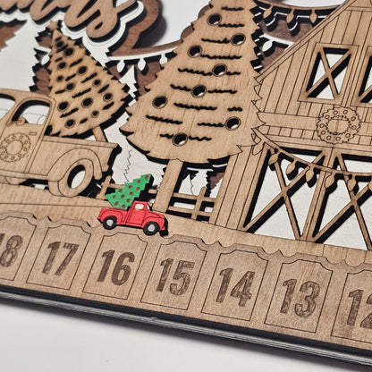Handcrafted Wooden Christmas Countdown – Rustic, Layered, and Ready to Display