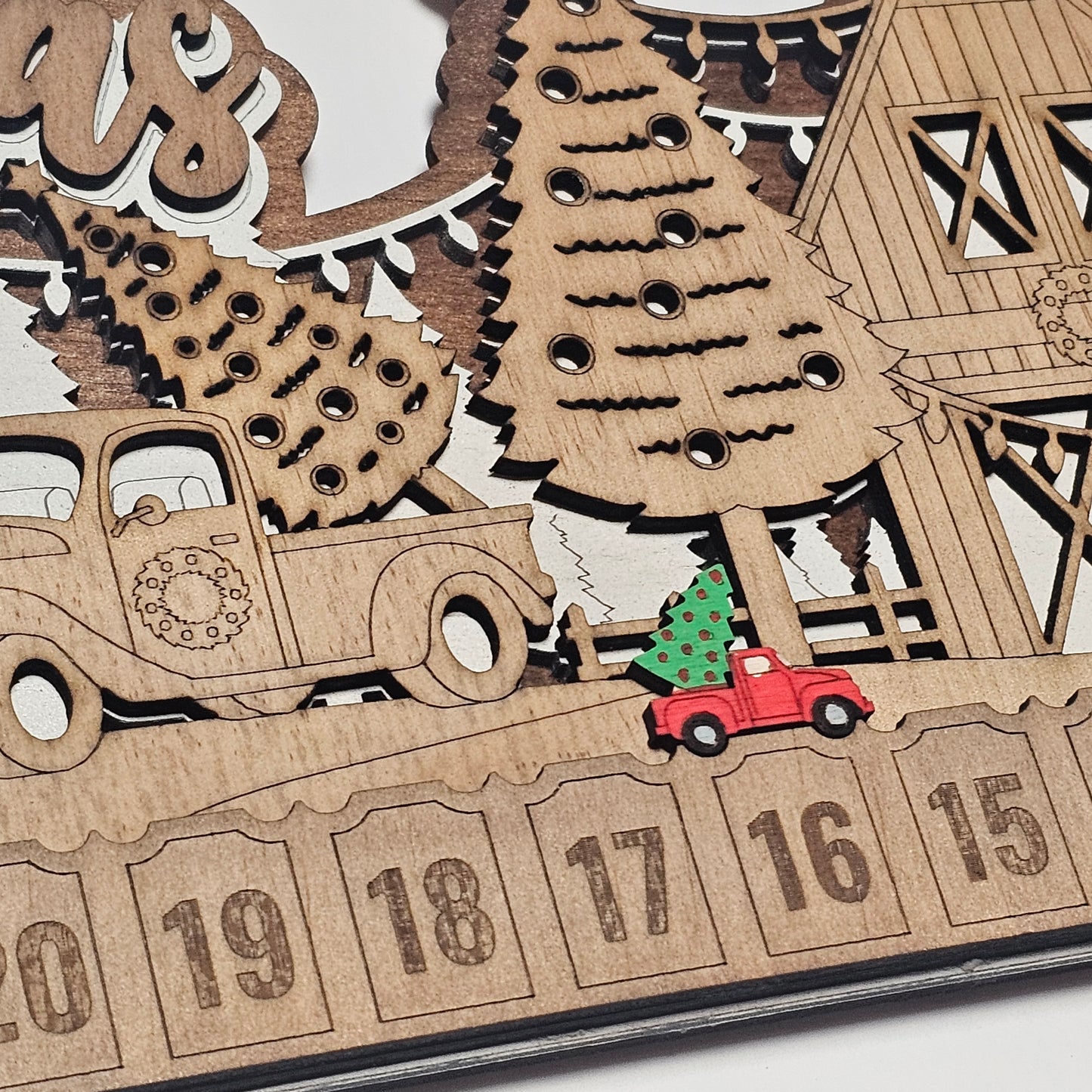 Handcrafted Wooden Christmas Countdown – Rustic, Layered, and Ready to Display