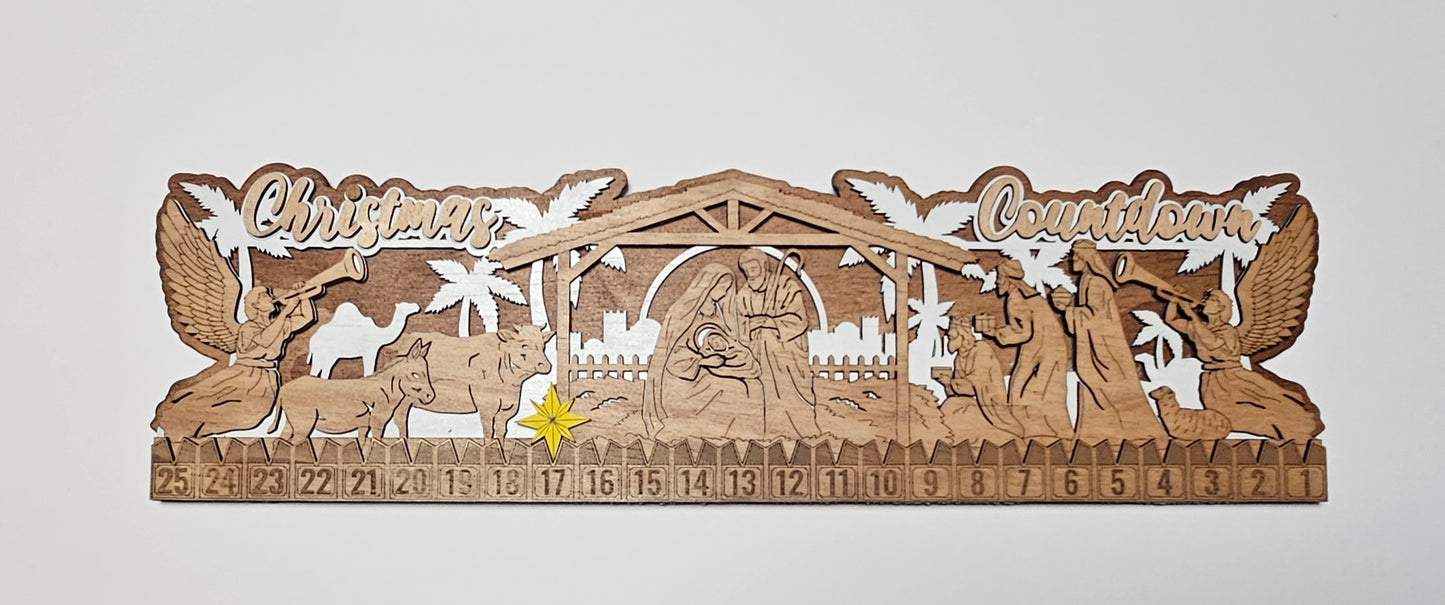 Handcrafted Wooden Christmas Countdown – Rustic, Layered, and Ready to Display