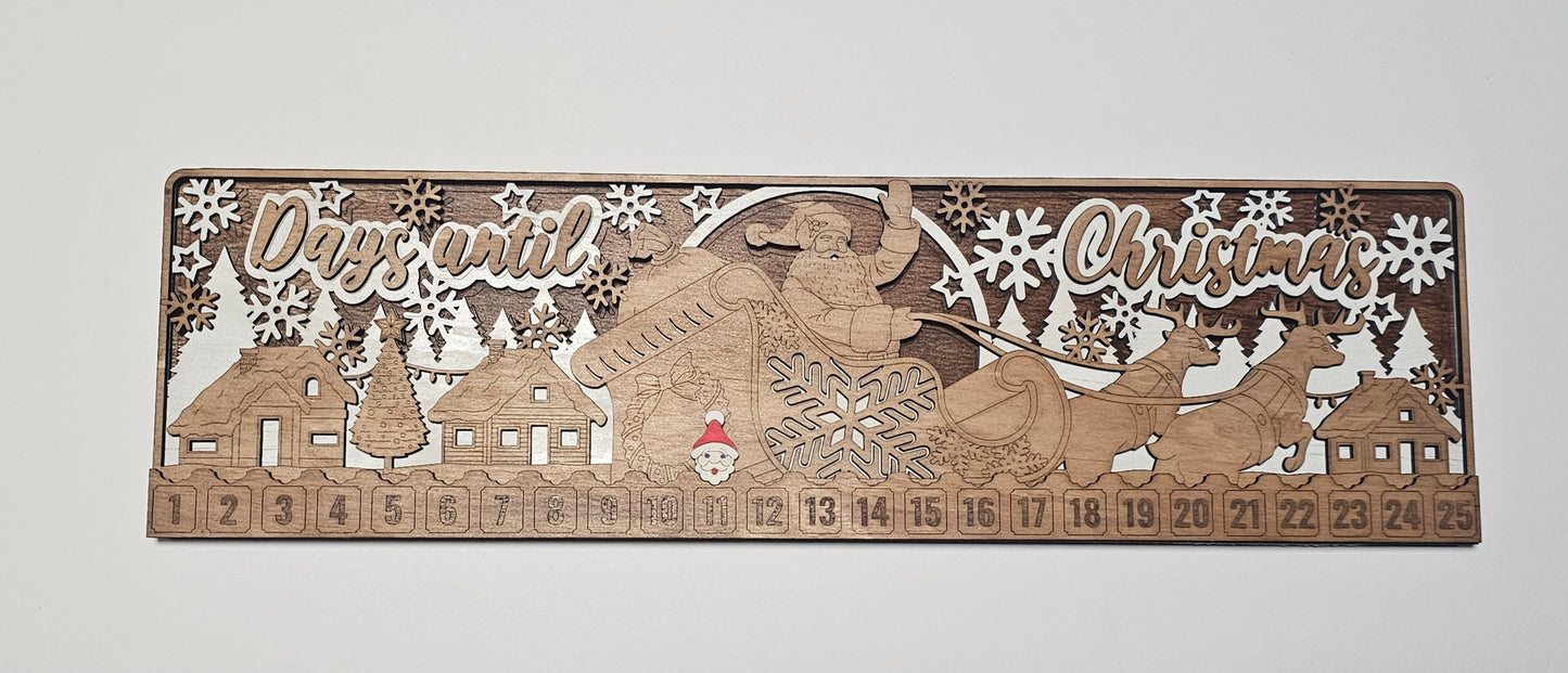 Handcrafted Wooden Christmas Countdown – Rustic, Layered, and Ready to Display