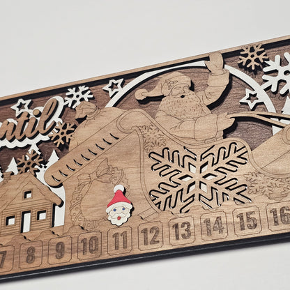 Handcrafted Wooden Christmas Countdown – Rustic, Layered, and Ready to Display