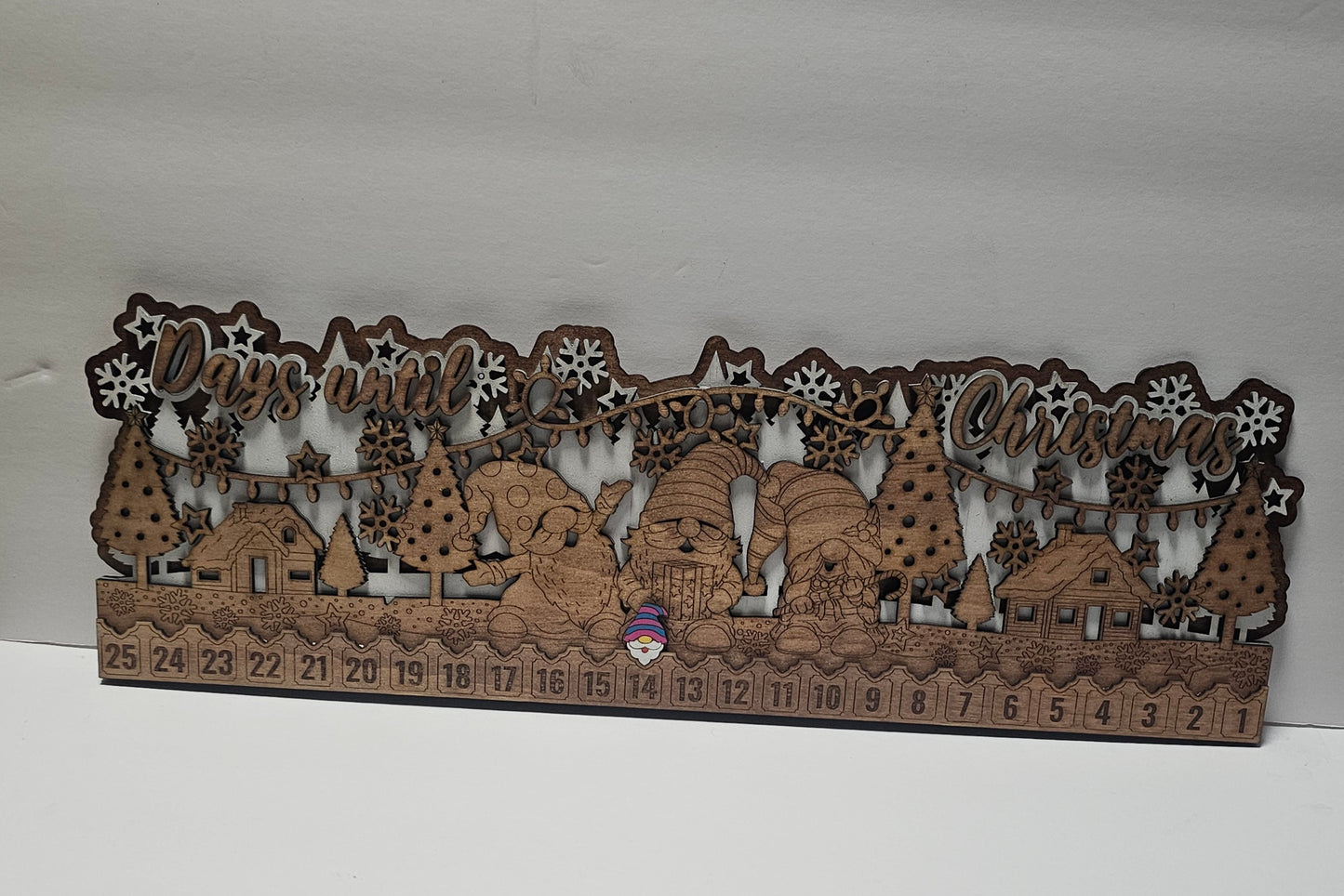 Handcrafted Wooden Christmas Countdown – Rustic, Layered, and Ready to Display