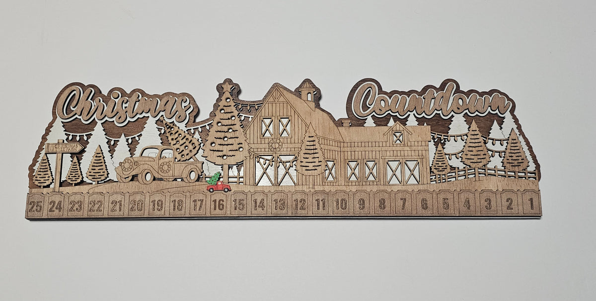 Handcrafted Wooden Christmas Countdown – Rustic, Layered, and Ready to Display
