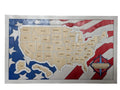 Wooden USA Travel Map — Flag
