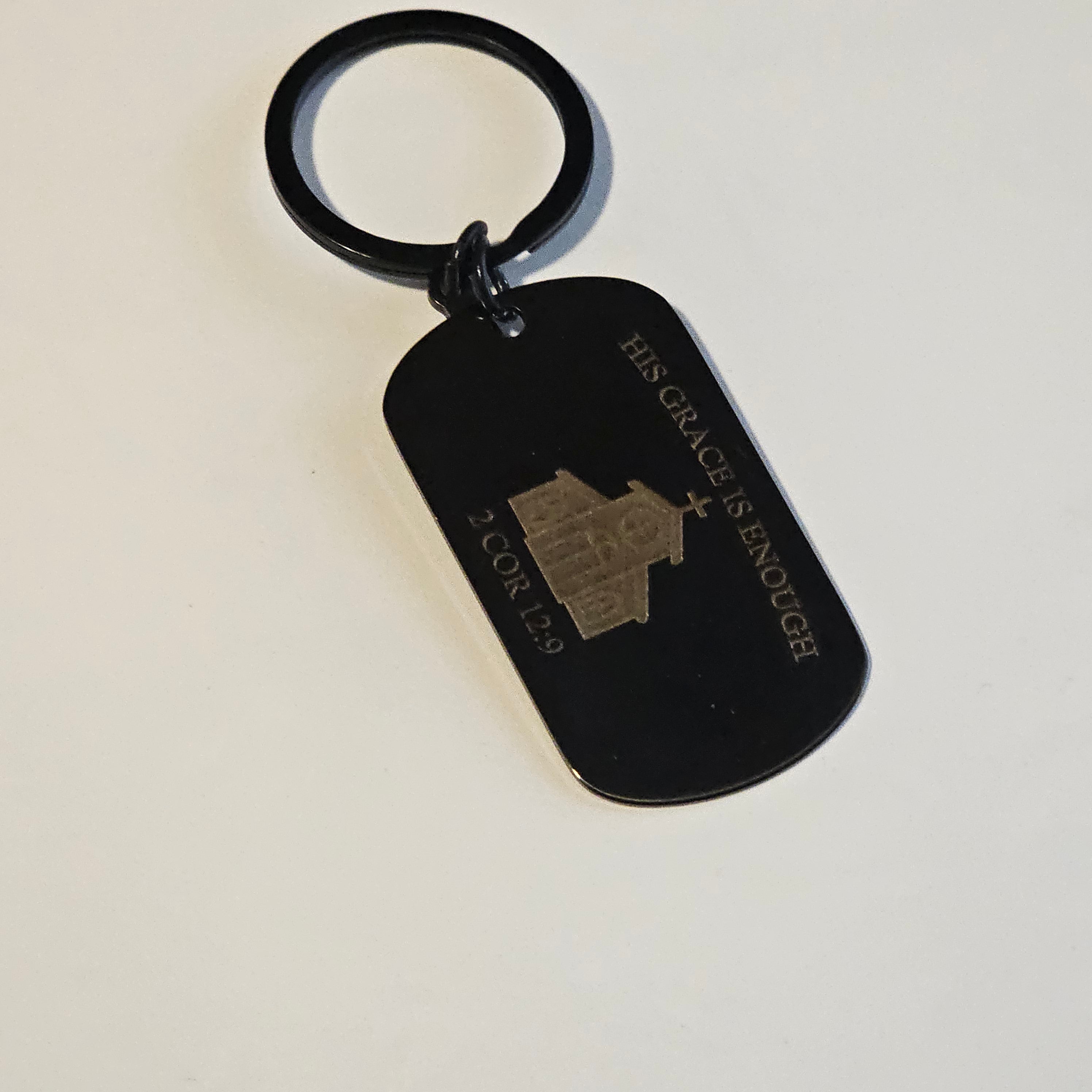 ✨ SCRIPTURE KEYCHAINS – Metal Engraved with Mini Cross