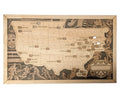 Hockey arena travel map handcrafted from wood
