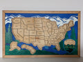 Wooden USA Travel Map — Mountain
