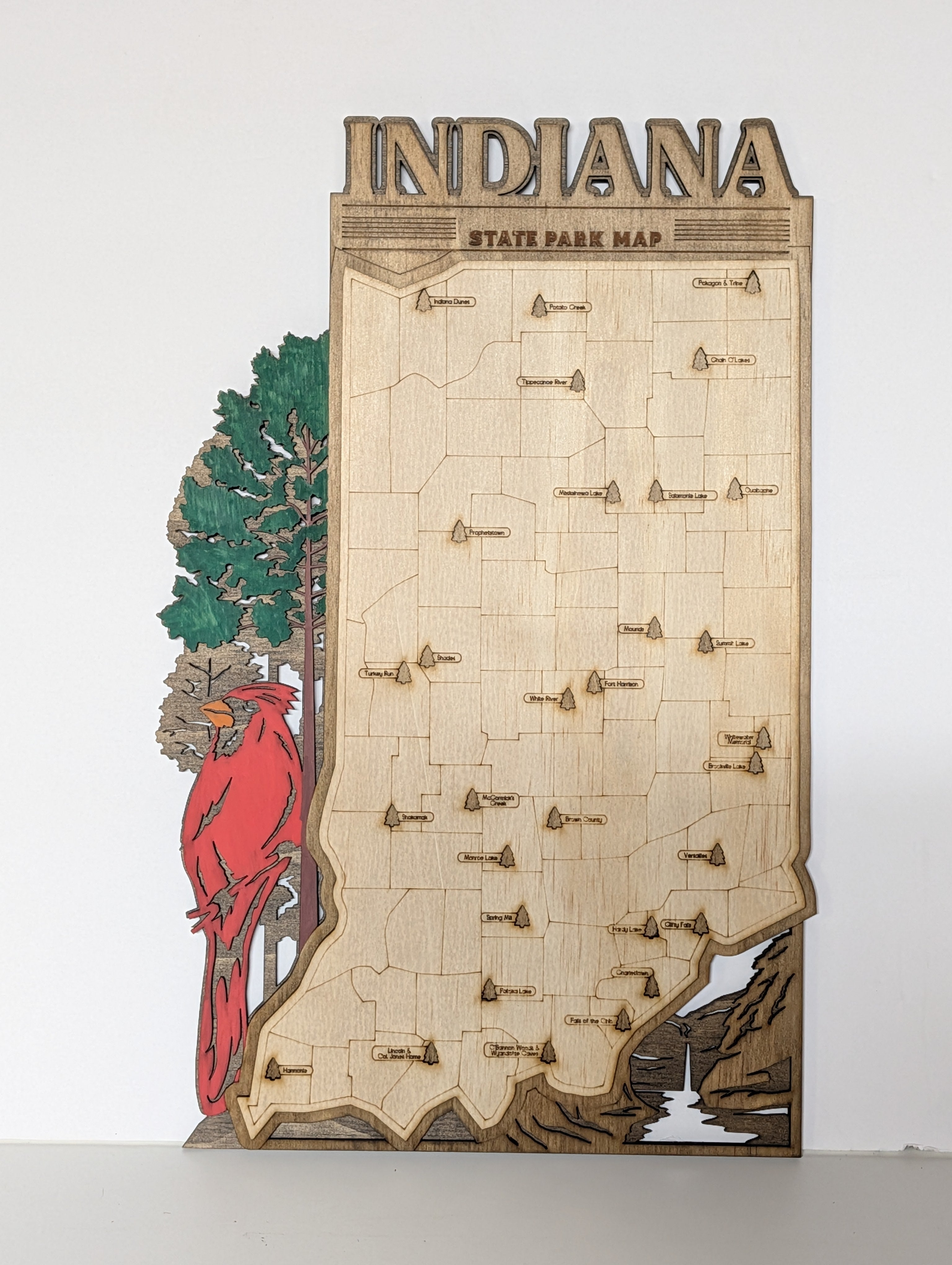Indiana State Park Map — Wooden Park Tracker