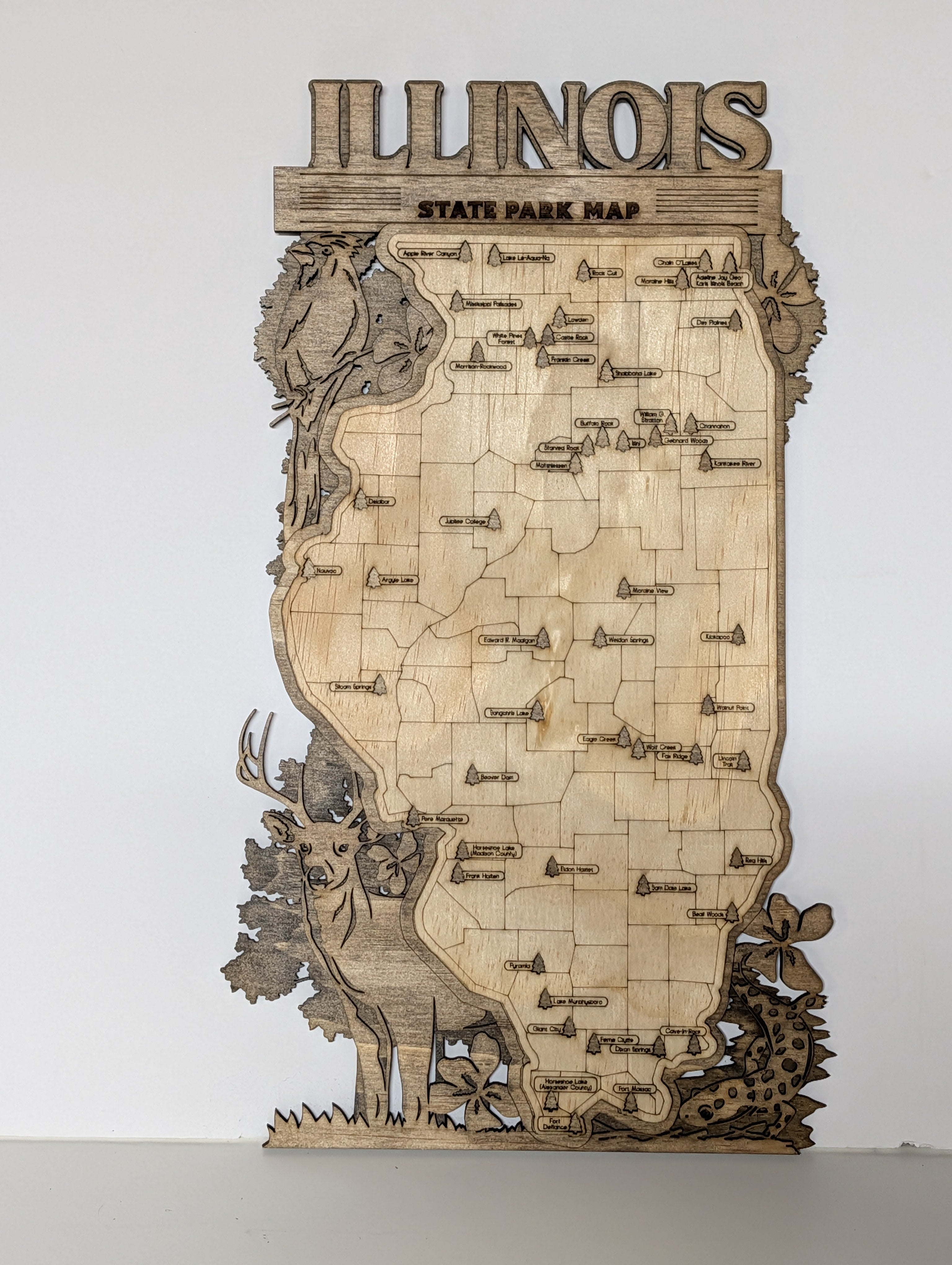 Illinois State Park Map — Wooden Park Tracker